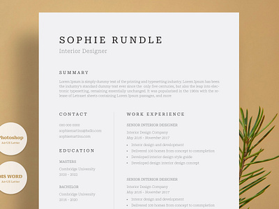 Resume CV branding cover letter curriculum vitae cv graphic design minimal resume