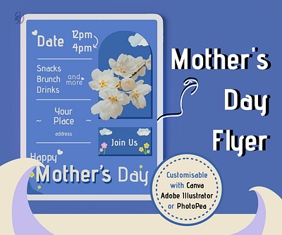 Mother's Day Editable Flyers branding business flyer club flyer corporate flyer creative flyer design flyer flyer bundle flyer template graphic design illustration mockups mothers day mothers day flyer mothers day template professional flyer