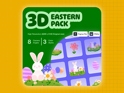 3D Illustration Kit for Eastern Season 3d 3d easter pack 3d illustration branding design easter easter bunny easter design illustration