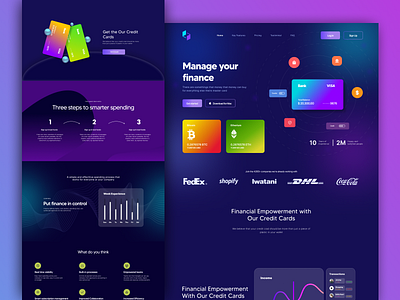 Finance web design : Landing page💸💳💹 branding card design endorsment finace web design finance finance web grafik graphic design investment landing page logo looks good master card money money management ui visa