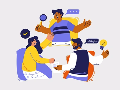 Teamwork Illustration agency creative design discussion drawing flat design group illustration inspiration office simple team teamwork ui ux vibrant