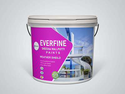 paint bucket packaging design adobe illustrator bucket packaging design everfine paint graphic designer label and packaging design paint bucket paint packaging design photoshop product packaging