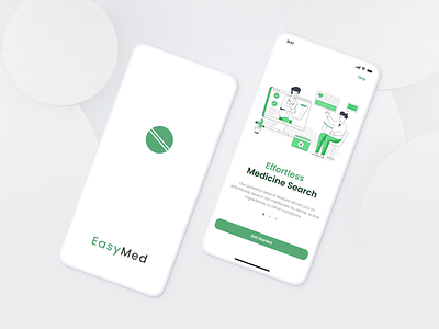 EasyMed - A Lookup Medicine App clean design clean ui health app healthcare app healthcare ui medicine app medicine knowledge app medicine lookup medicine lookup app medicine scan medicine scan app mobile design modern and clean ui on boarding on boarding screen product design splash screen ui design