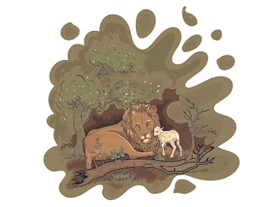 Illustration for cloth printing children book illustration cloth printing concept art graphic design il illustration lion art lion illutrationn vector art