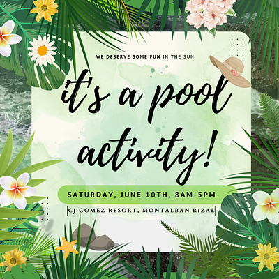 Summer Invitation! green invitation nature pool summer