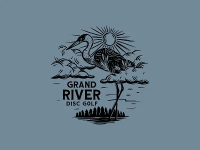 Grand River Disc Golf illustration vector