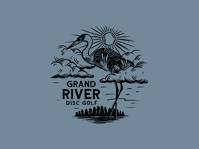 Grand River Disc Golf illustration vector