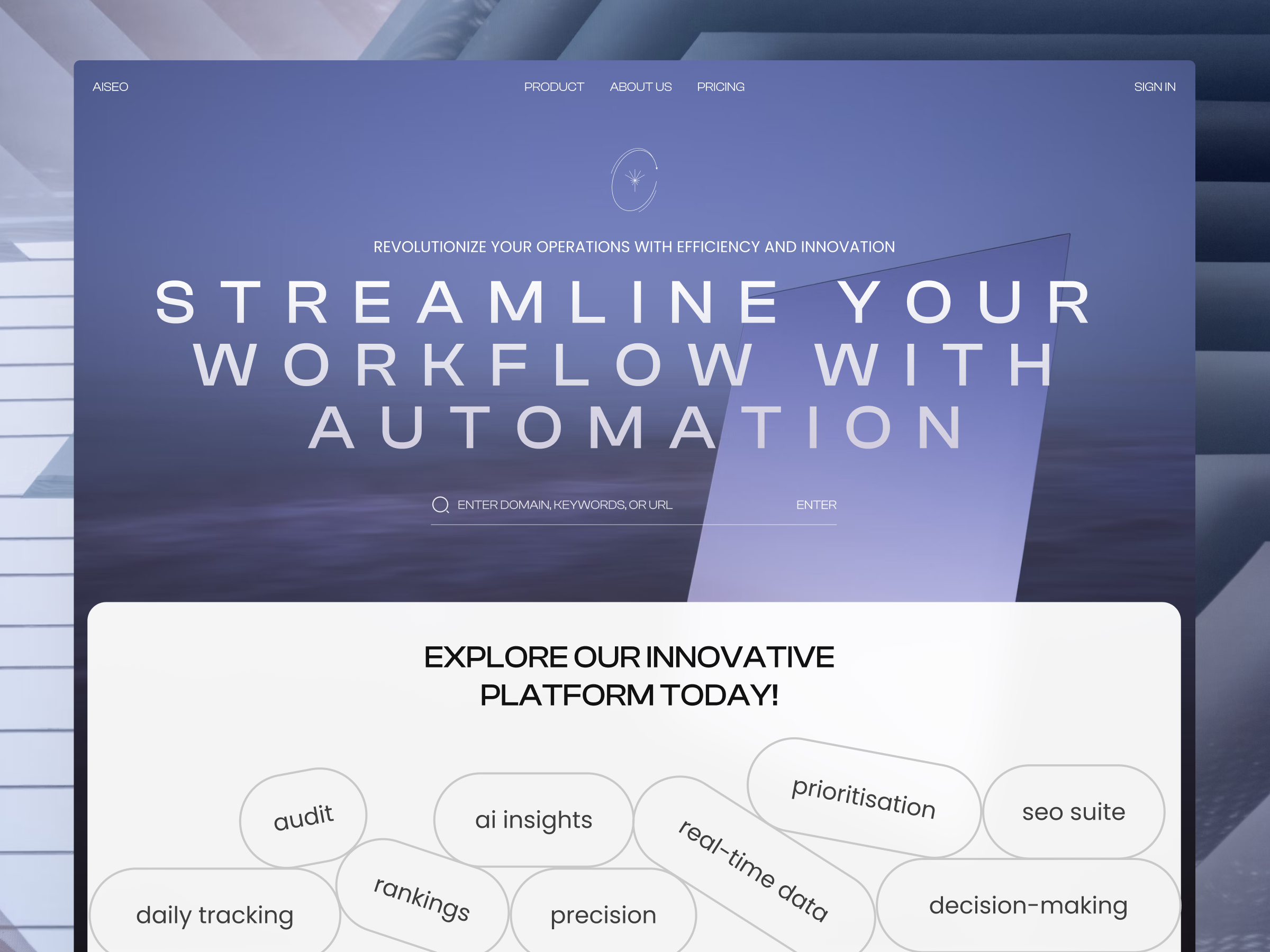 AISEO - AI Platform Landing Page ai ai platform ai seo artificial intelligence automation crm data google optimization landing page marketing optimization saas seo seo landing page seo platform seo website web web design website website design