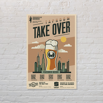 Taproom Take Over Poster alchol art beer beverage branding design graphic design poster sign taproom