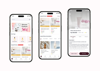 Skincare Mobile Application android app best design ios love marketplace mobile pink shop skincare ui ux