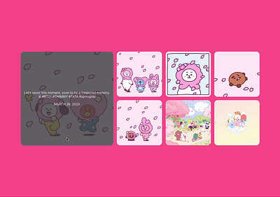 Line Friends Instagram Bento Posts / UI Recreation animation bt21 bts daily ui line friends ui ui challenge ui design ui recreation ui ux