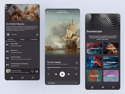 Audio Tour App for an Art Gallery app product design ui ux