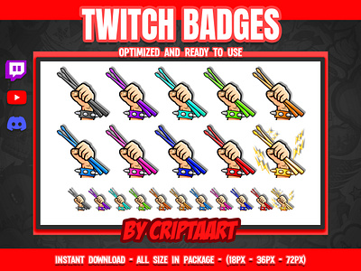 Drumstick Twitch Badges, drummer bit badges, music, rockstar drum drummer drummer emote drummer twitch drumstick drumstick twitch badges music bit badges punk emote punk music punk twitch streamer drummer