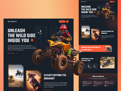 QuadQest - Off-highway Trails store adventure design home page landing page quad bike store trails ui ux