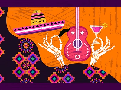 Happy Cinco de Mayo cinco de mayo design ghost graphic design guitar holiday illustration mexican mexico patterns print sombrero vector