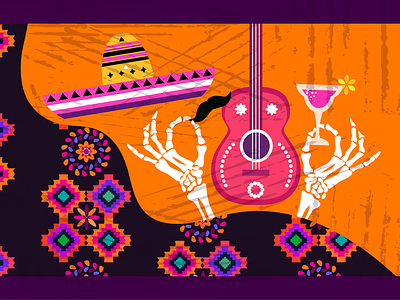 Happy Cinco de Mayo cinco de mayo design ghost graphic design guitar holiday illustration mexican mexico patterns print sombrero vector