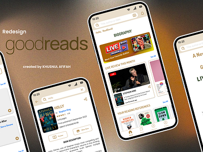 Redesign Goodreads - UI/UX Portfolio app goodreads illustration ui ui designer ux ux researcher ux writter