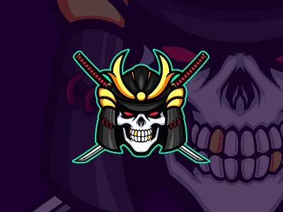 Undead Ronin armor asian branding design esports graphic design illustration japan kanji katana logo mascot logo oriental ronin samurai skull sword vector
