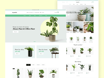 Plants Store Website Template - Plantfy website for plants