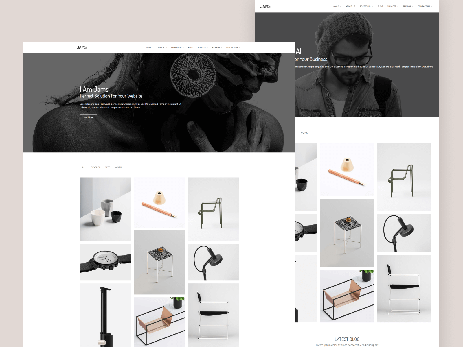 Minimal Portfolio WordPress Theme - Jams by DevItems on Dribbble