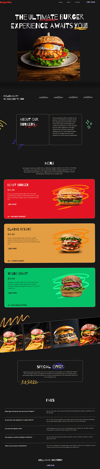 Ux/Ui Mock Up Design For Burger Site adobe illustrator adobe photoshop adobe xd branding design figma graphic design illustration ui ux