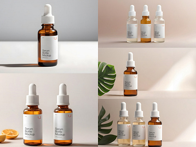 Cosmetic Serum Bottle Mockup Collection (PSD) box mockups branding cosmetic bottle mockup cosmetic serum bottle mockup design mockup mockup bundle mockup design mockup psd mockups packaging mockup premium mockup serum bottle mockup