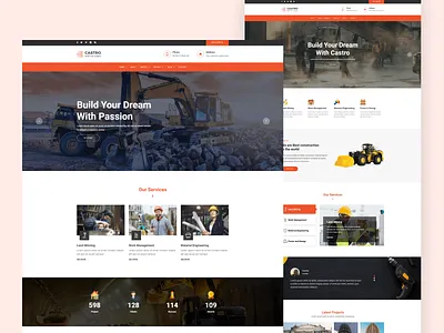Construction Company Template VueJS - Castro vuejs template