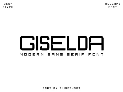 Giselda - Sans Serif Font all caps alphabet design font futuristic ligature logotype modern sans serif typeface typography uppercase