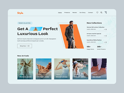 Style Ecommerce Landing Page agency landing page branding design ecommerce fashion fashionable graphic design interface design logo luxurious product minimal design mordern design perfect look product stylish trending design typography ui
