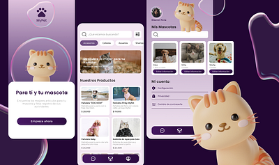 Pet supplies store - UX/UI Design 3d app app design pet app pet store ui ux design