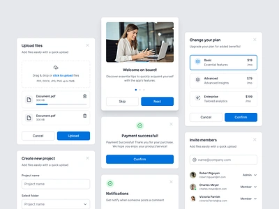 Modals - Sublima UI design system minimal ui modal modal ui modals modals in website overlay overlay design popover popup popups sublima ui templates ui web design