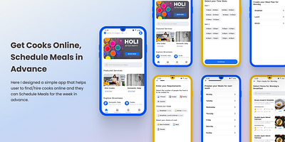 Hire Cooks Online App appdesign appui design designer figma freelance freelancedesigner landing page mobile product design ui uidesign ux webdesign