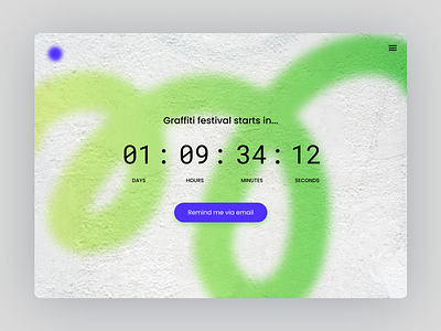 Daily UI 014 - Countdown Timer countdown timer daily ui dailyui design graffiti landing page landingpage neon ui ui design ux ux design webdesign