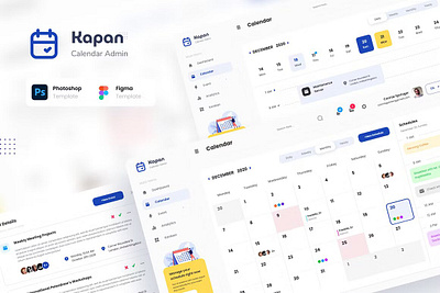 Kapan - Calendar Admin Dashboard UI admin admin dashboard clean company contact corporate dashboard date elegant figma template management manager message modern admin dashboard project ui user interface website website template