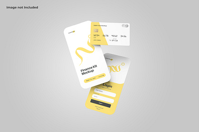 Floating Screen and Debit Card Mockup visuals