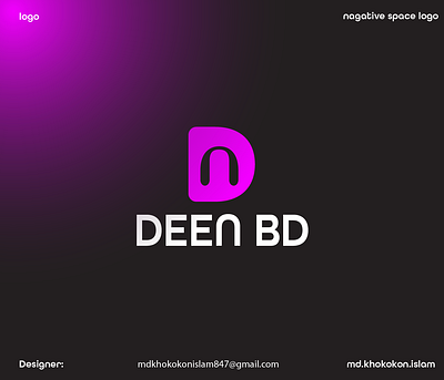 Deen Bd | logo design | Negative Space logo best branding d deen deenbd graphic design icon inspiration islamic khokon logo logodesign logos logotype mark n purple symbol vector