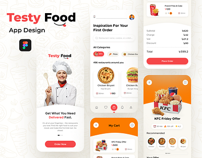 Testy Food Delivery App Design app design app ui delivery app design food delivery app ui ui