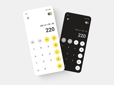 Cute Yellow Calculator graphic design ui