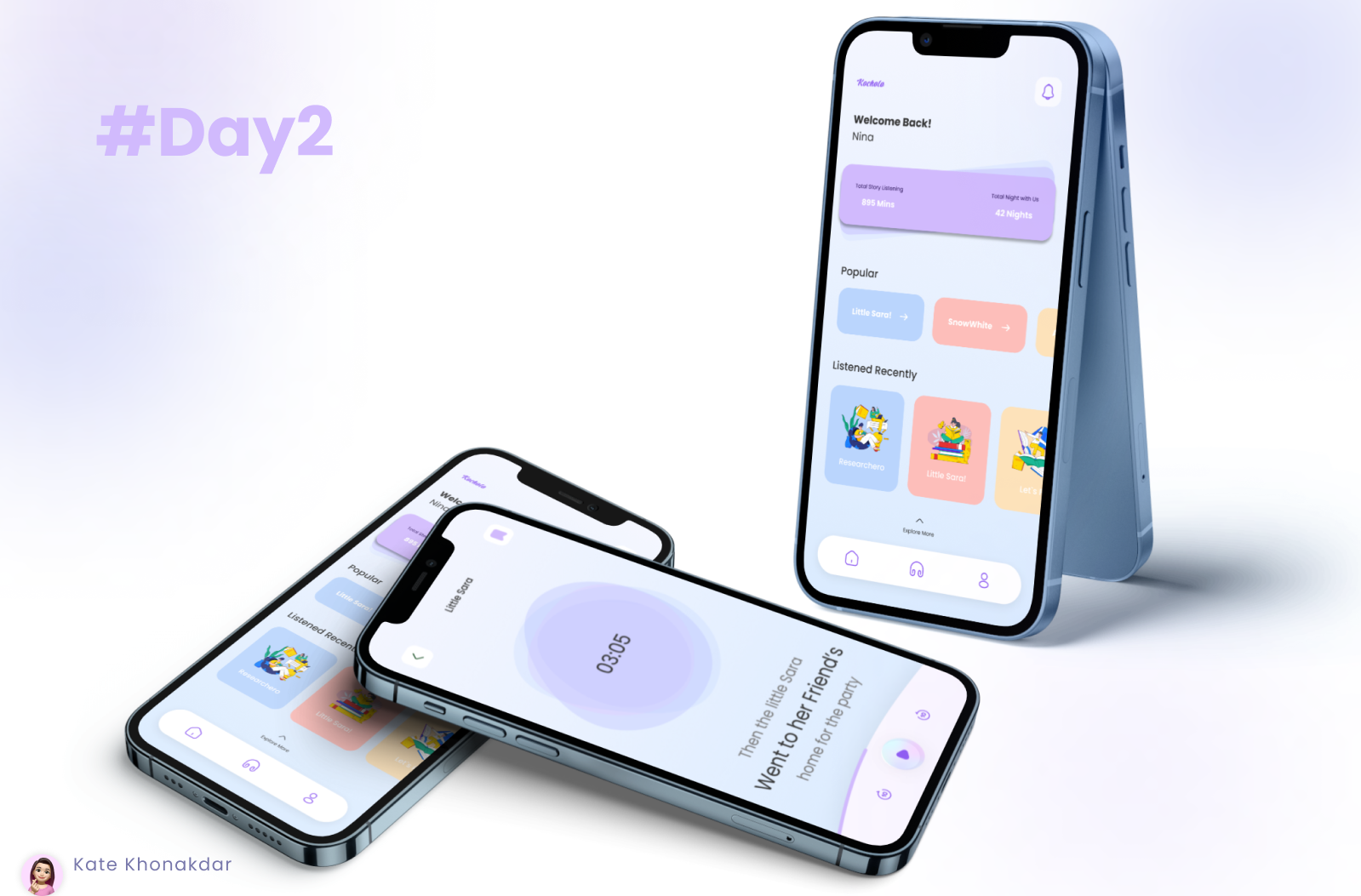 Lala animation glassmorphism home pag mobile app motion sleeping app ui uidesign ux