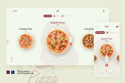 Pizu - Pizza order UI template booking color creative dark delivery food interface landing page minimal modern order pizu pizza order ui template pizza restaurant template ui ux website design