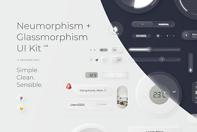 Neumorphism + Glassmorphism UI Kit 2021 components glass effect glassmorph glassmorphic ui kit glassmorphism glassy layout minimal minimalism neumorphic ui kit neumorphism screens skeuomorphic ui kit skeuomorphism soft trend ui kit