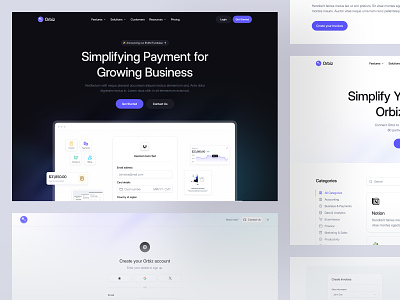 Orbiz - SaaS Website clean design designer finance financial landing page saas ui ui kit ui8 uidesign unpixel ux uxdesign uxerflow web app web design website website design