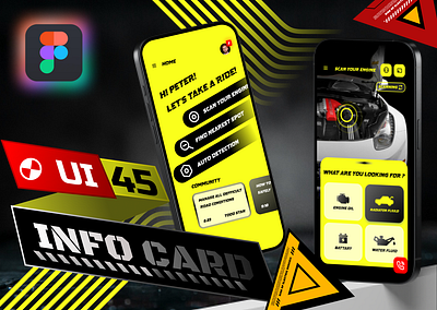 UI 45_Info card car card dailyui dark mode figma info info card ui ui 45 yellow