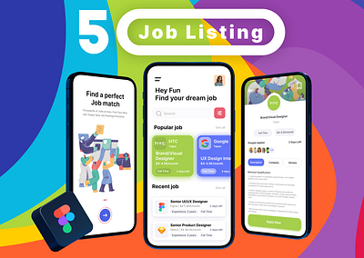 UI 50_Job Listing app dailyui figma job job listing light mode list mobile ui ui 50