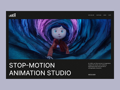 Design Concept for Stop Motion Studio branding design hero interface product studio typography ui ux web web design website