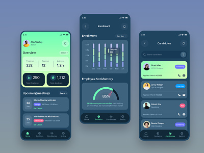 HR Management App app app ui best app design charts clean design graphs hr hr management app hr managment human resources ios layout mobile mobile app ui time uiux