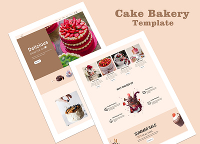 Cake Bakery Template design graphic design qafto templates ui ux