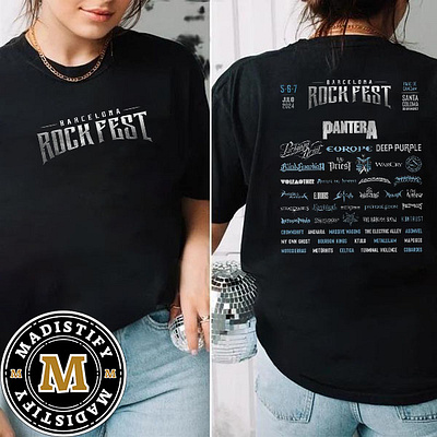 Barcelona Rock Fest 2024 Official Line Up On July 5th 7th Double design tshirt