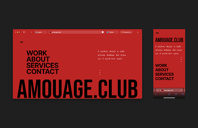 Amouage.club agency branding concept design illustration illustrator landing page red ui ux webflow website