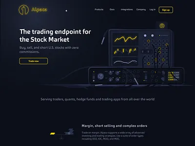 Stock Trading landing page api branding illustration landing page stock trading ui ui design